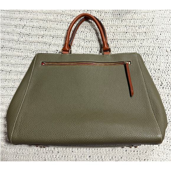 Dooney & Bourke Pebble Grain Zip Satchel Leather Structured MSRP$478 R1930 Green - Picture 3 of 16